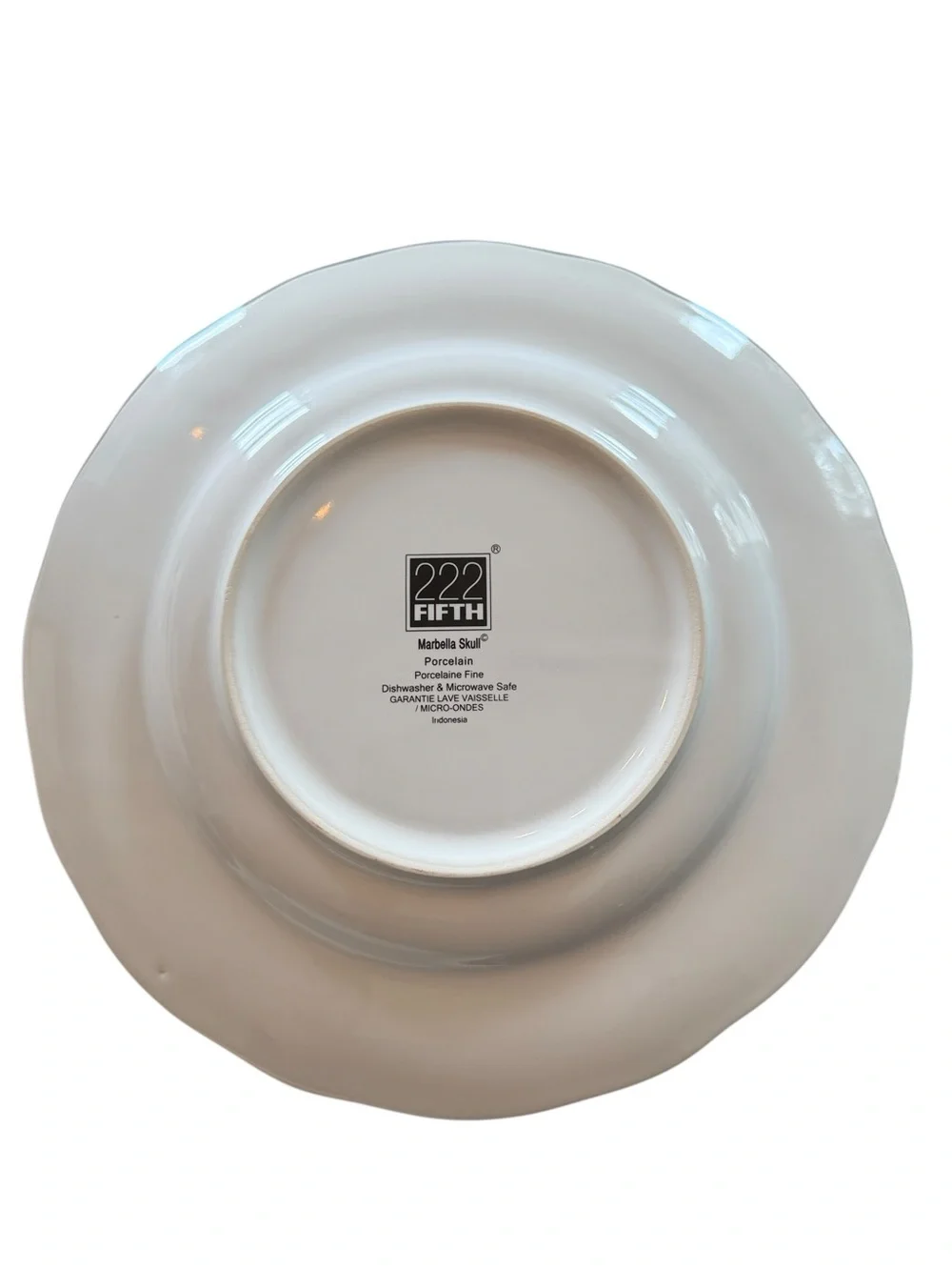 222 Fifth Marbella Skull Dinner Plates Set of 3 Gothic Floral Halloween 10.5”